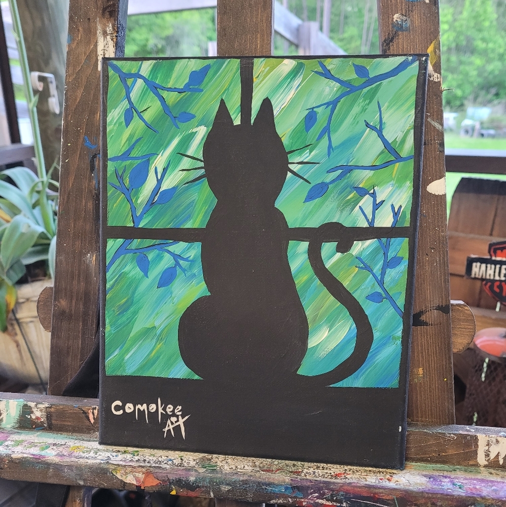 Kitty in the window original painting